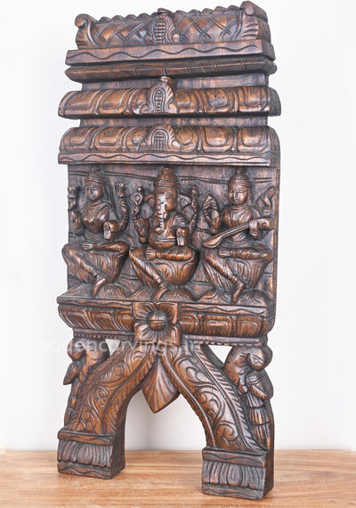 Three Powerful Lord and Goddess Ganesha,Lakshmi,Saraswathi Kavadi 24"