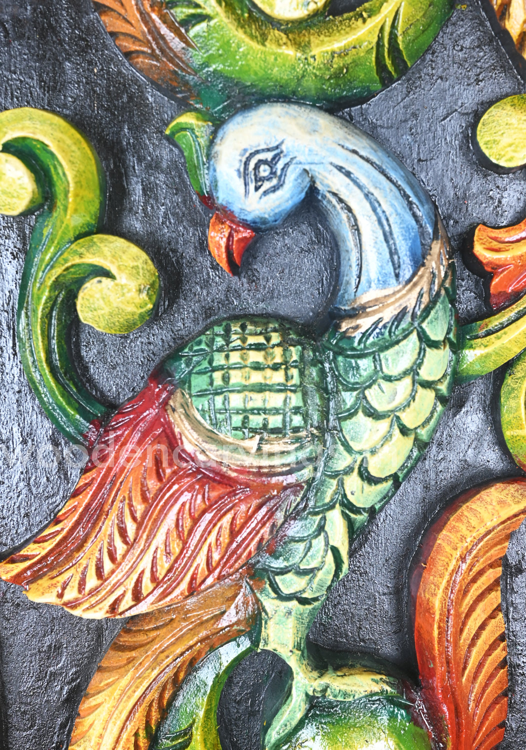 Stunning Handmade Vertical Parrots Multicoloured Wall Panel 35"