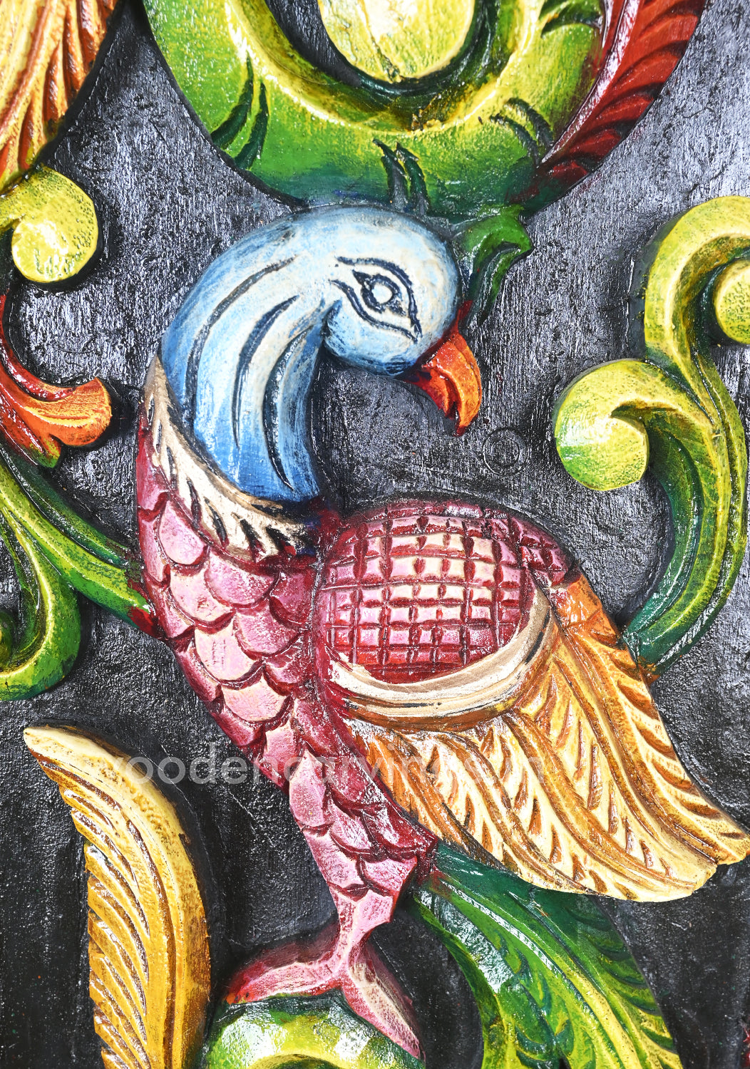 Stunning Handmade Vertical Parrots Multicoloured Wall Panel 35"