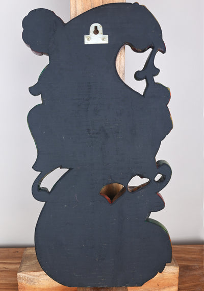 Handmade Art of Violet With Green Vertical Door Decor Peacock Wall Mount 24"