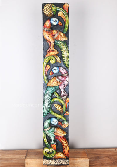 For Your Home Entrance Vertical Standing Peacock Relaxed on Tree Multicoloured Wall Mount 37"