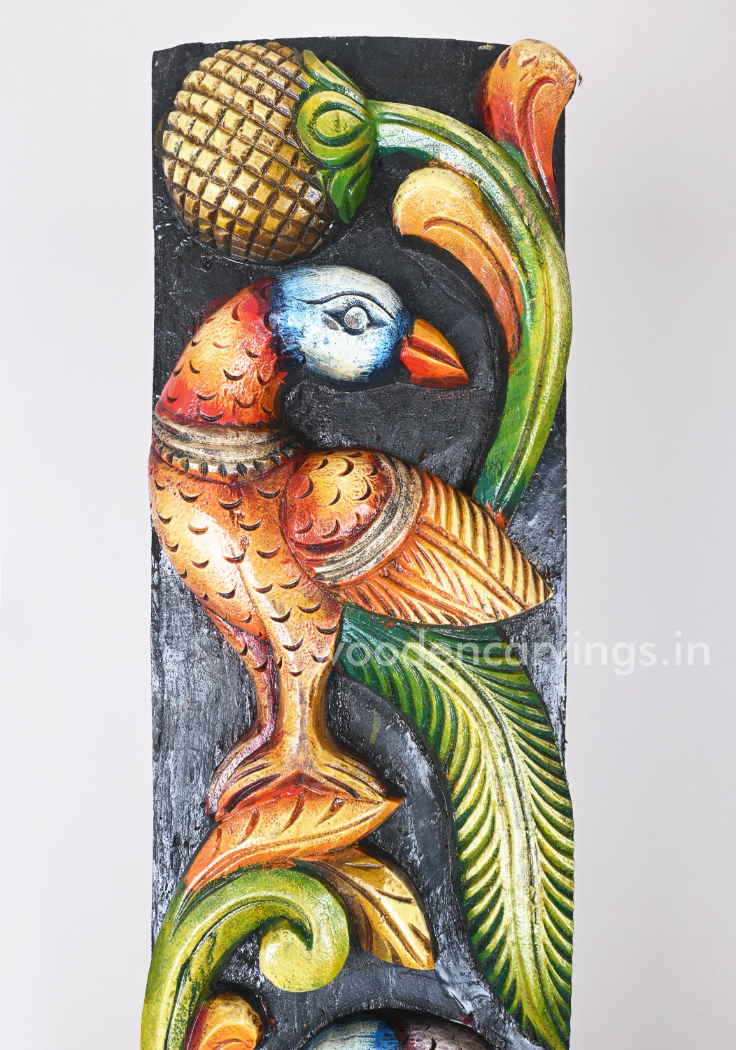 For Your Home Entrance Vertical Standing Peacock Relaxed on Tree Multicoloured Wall Mount 37"
