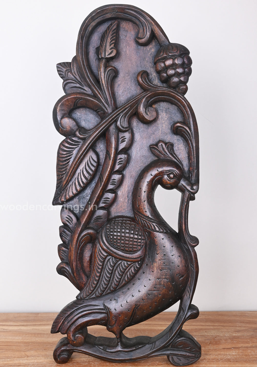 Light Weight Hamsa Bird Standing on Grapes Tree and Eating Sweet Grapes Decorative Wall Mount 24"