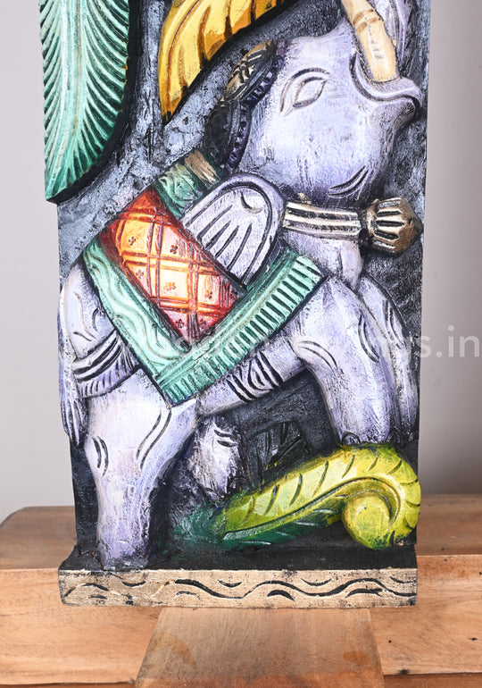 Parrots Eats Sweet Grapes on Tree Natural and Realistic look Coloured Wooden Wall Panel 36"