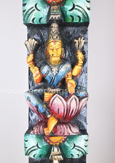 Eight incarnations of Lakshmi Devi Called Asta Lakshmi Vertical Multicoloured Wall Panel 36"