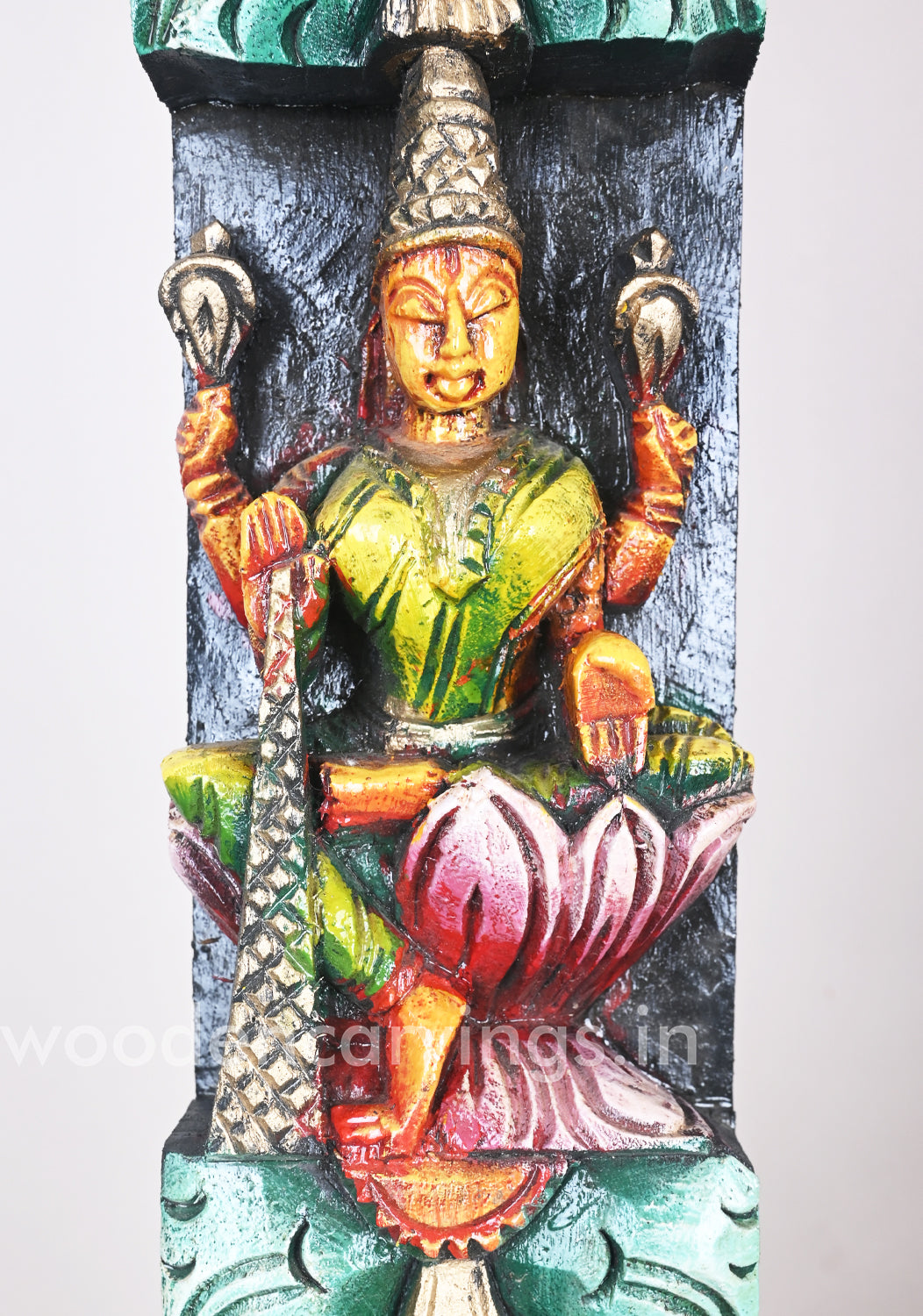 Eight incarnations of Lakshmi Devi Called Asta Lakshmi Vertical Multicoloured Wall Panel 36"