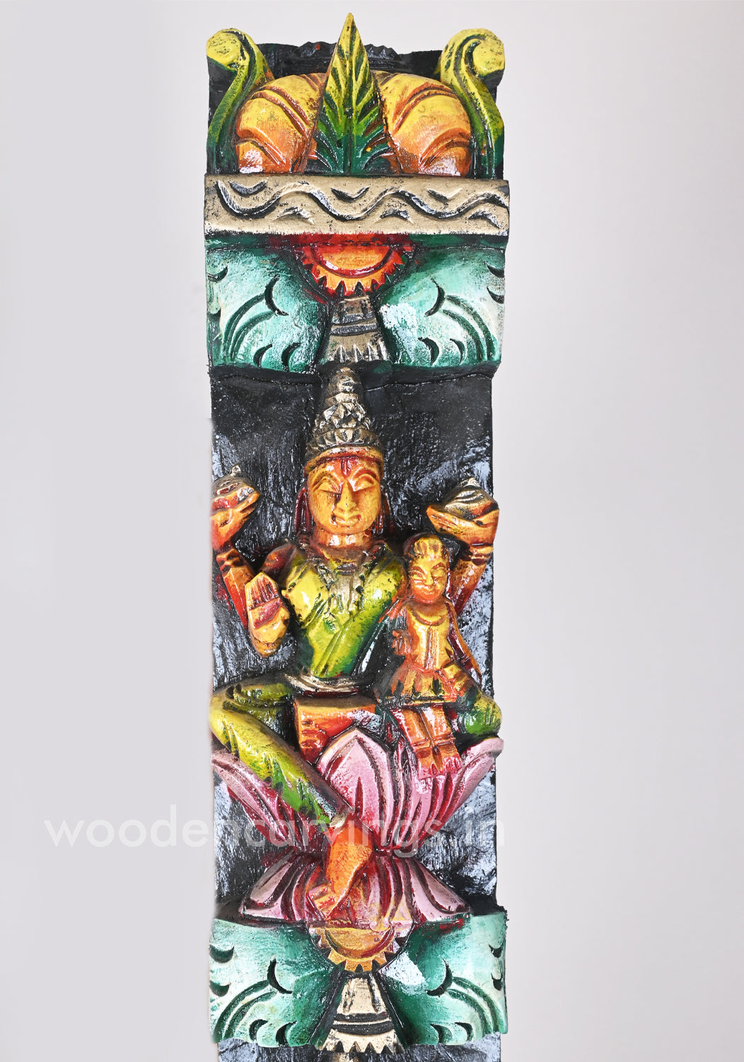 Eight incarnations of Lakshmi Devi Called Asta Lakshmi Vertical Multicoloured Wall Panel 36"