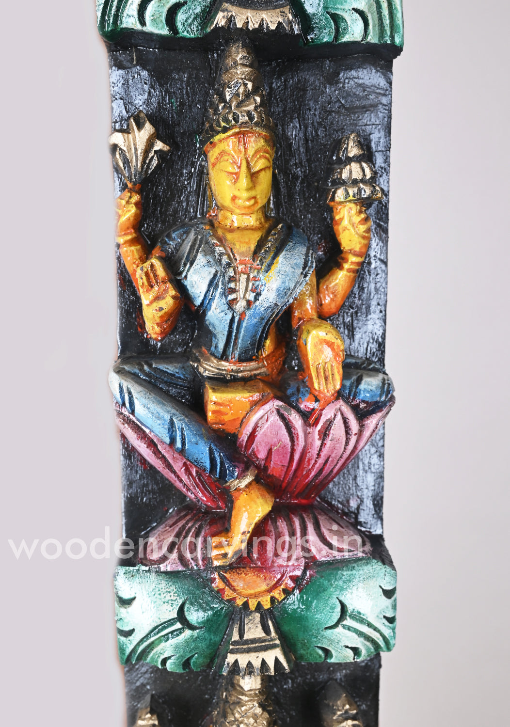 Eight incarnations of Lakshmi Devi Called Asta Lakshmi Vertical Multicoloured Wall Panel 36"