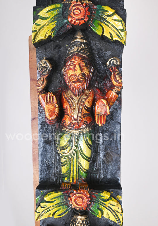 Evils Mahavishnu Ten Avatars Vertical Multicoloured wooden  Panel 42"