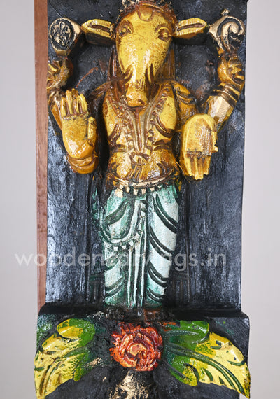 Protect the World From Evils Mahavishnu Ten Avatars Vertical Multicoloured Panel 42"