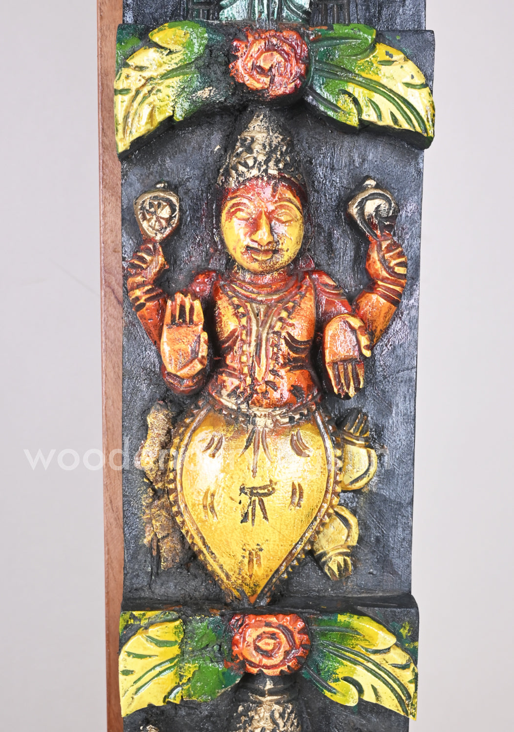 Evils Mahavishnu Ten Avatars Vertical Multicoloured wooden  Panel 42"