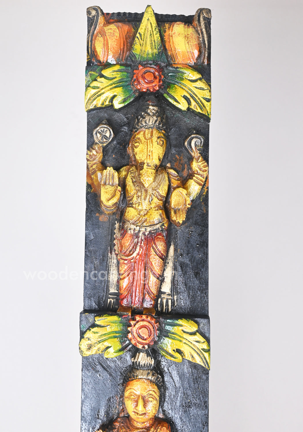Evils Mahavishnu Ten Avatars Vertical Multicoloured wooden  Panel 42"