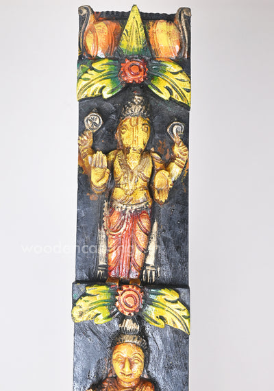 Protect the World From Evils Mahavishnu Ten Avatars Vertical Multicoloured Panel 42"