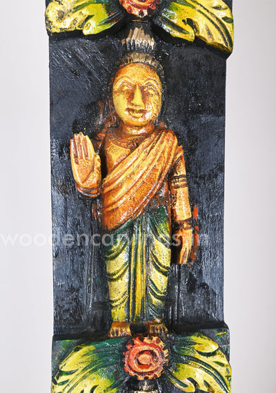 Protect the World From Evils Mahavishnu Ten Avatars Vertical Multicoloured Panel 42"