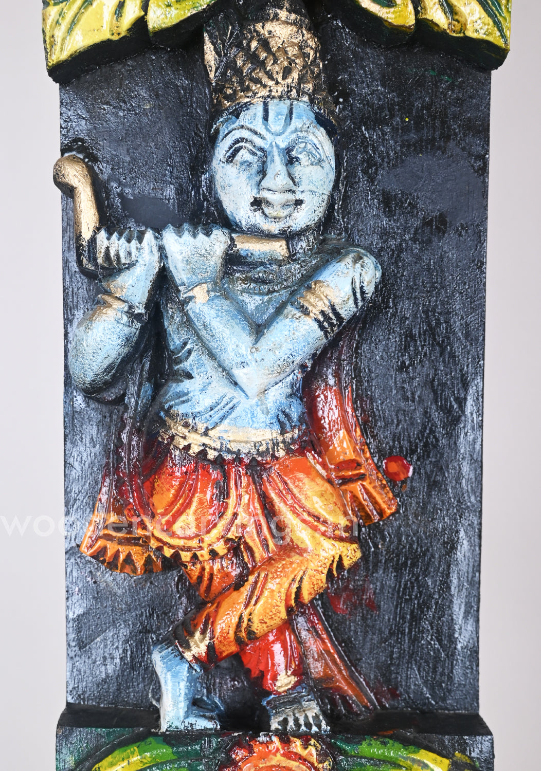 Evils Mahavishnu Ten Avatars Vertical Multicoloured wooden  Panel 42"