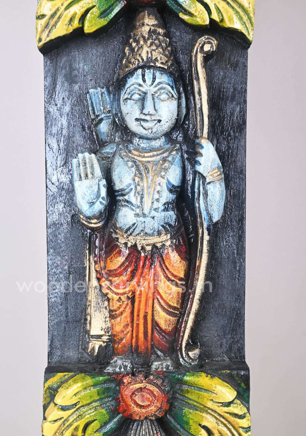Evils Mahavishnu Ten Avatars Vertical Multicoloured wooden  Panel 42"