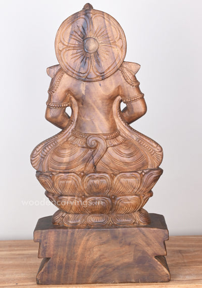 Vayu Putra Hanuman Doing Meditation on Lotus in Dhyana Mudra Sculpture 25"