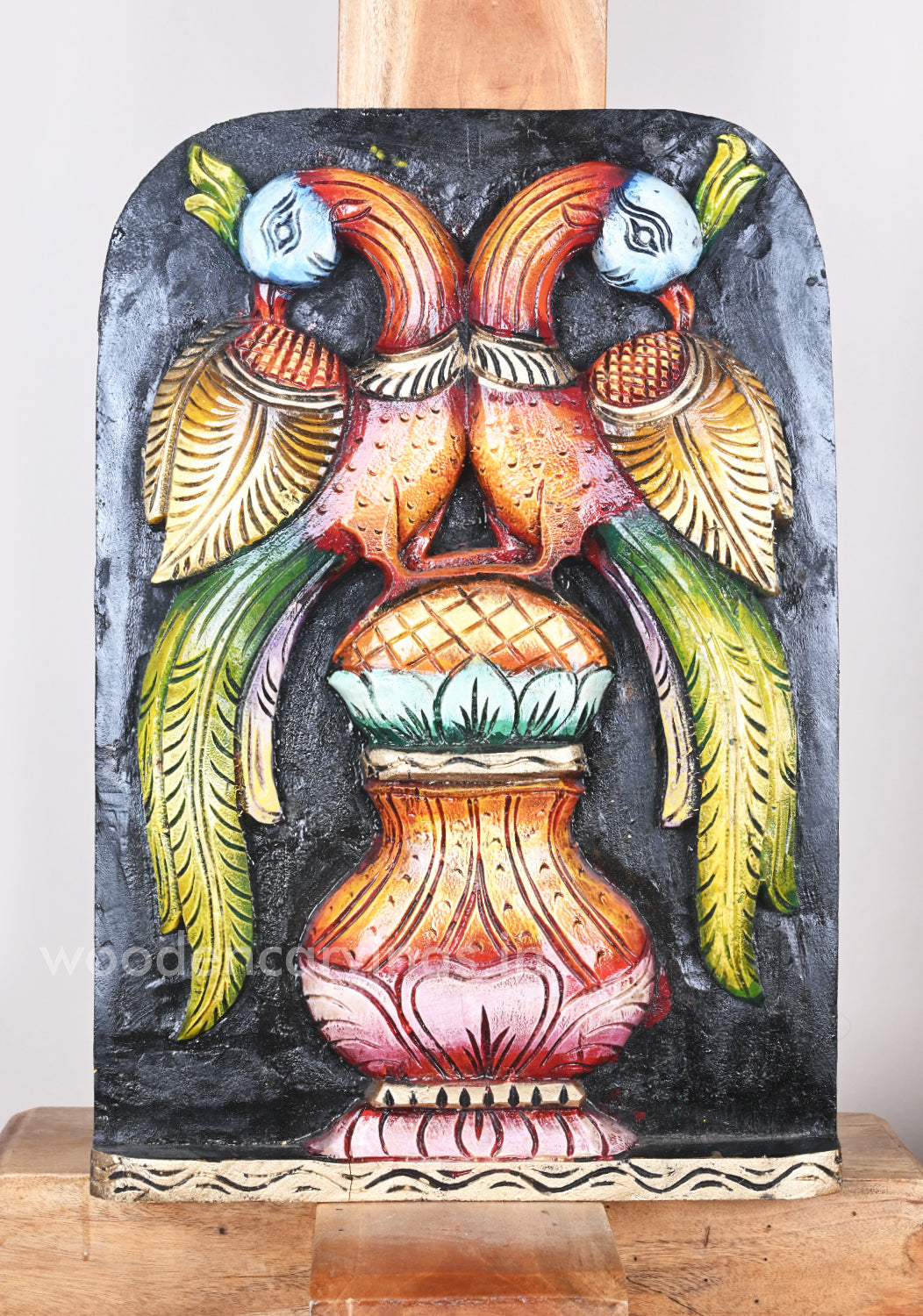 Wooden Parrots Standing 