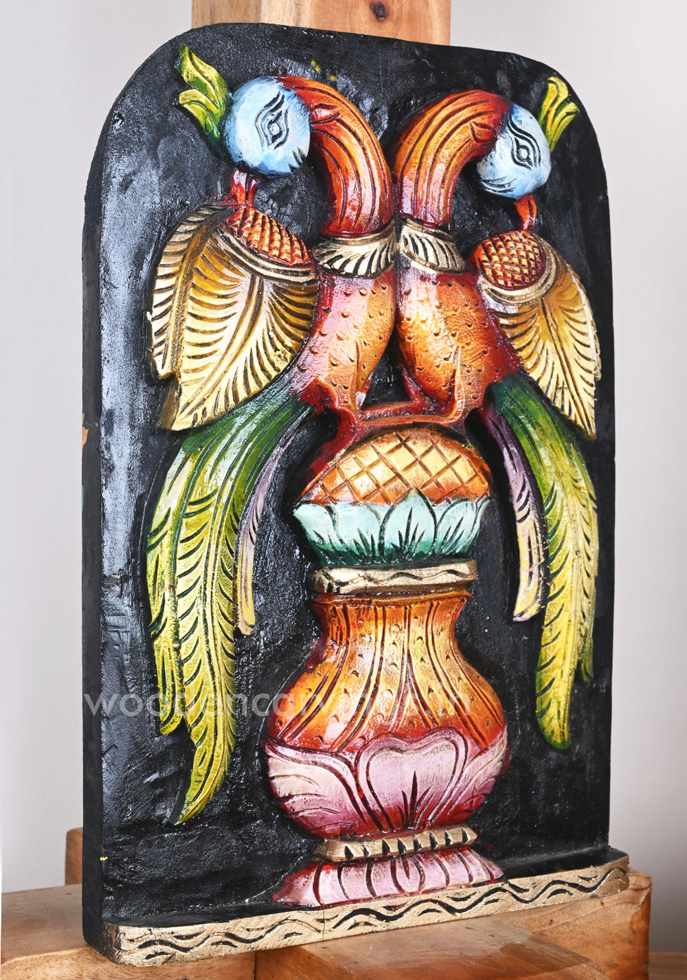 Wooden Parrots Standing 