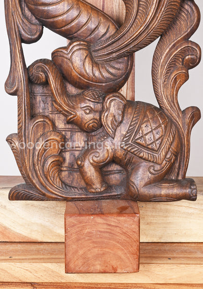 Lucky Mother with Baby Elephant Eating Tree Home Decor Wall mount 25"