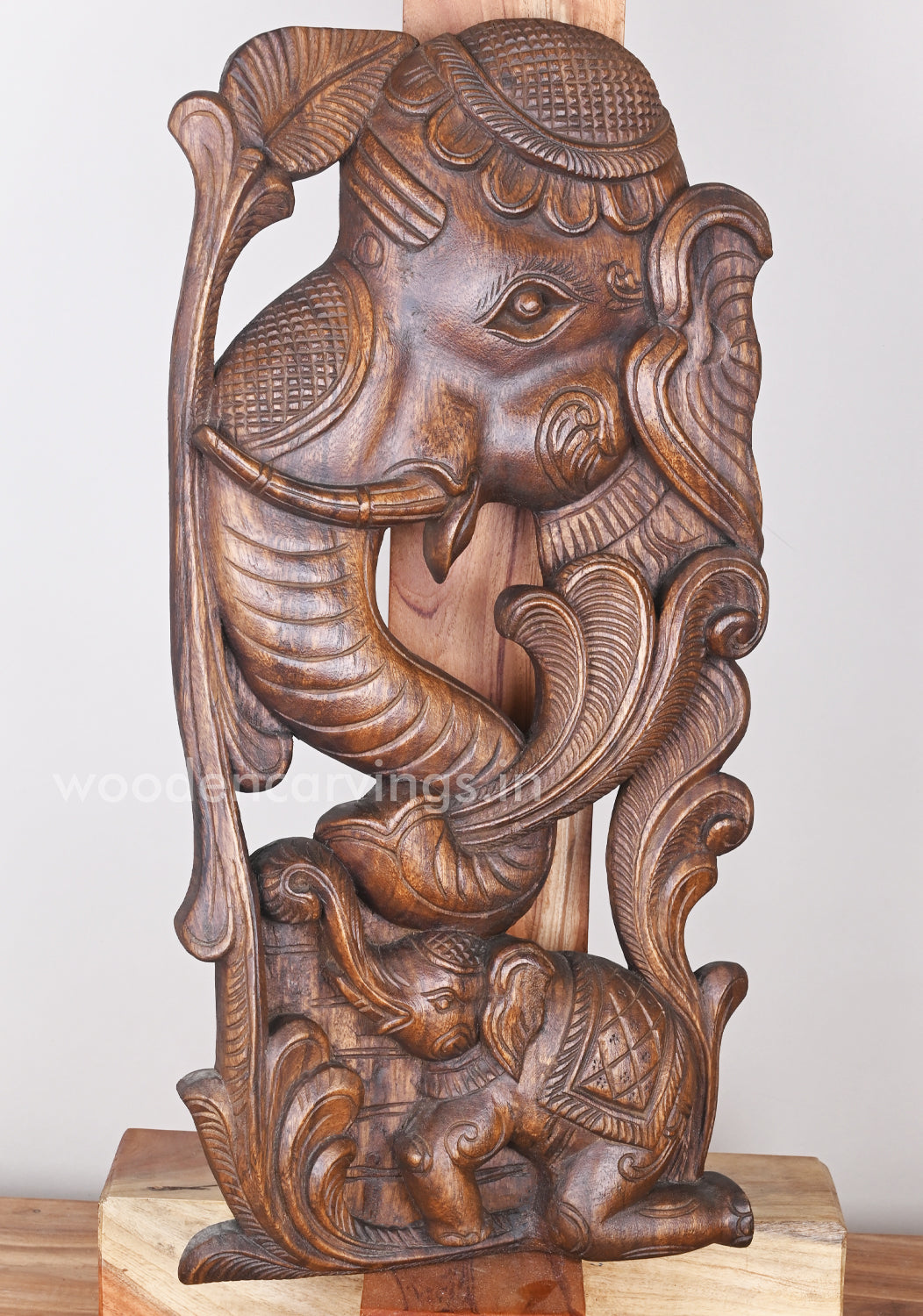 Lucky Mother with Baby Elephant Eating Tree Home Decor Wall mount 25"