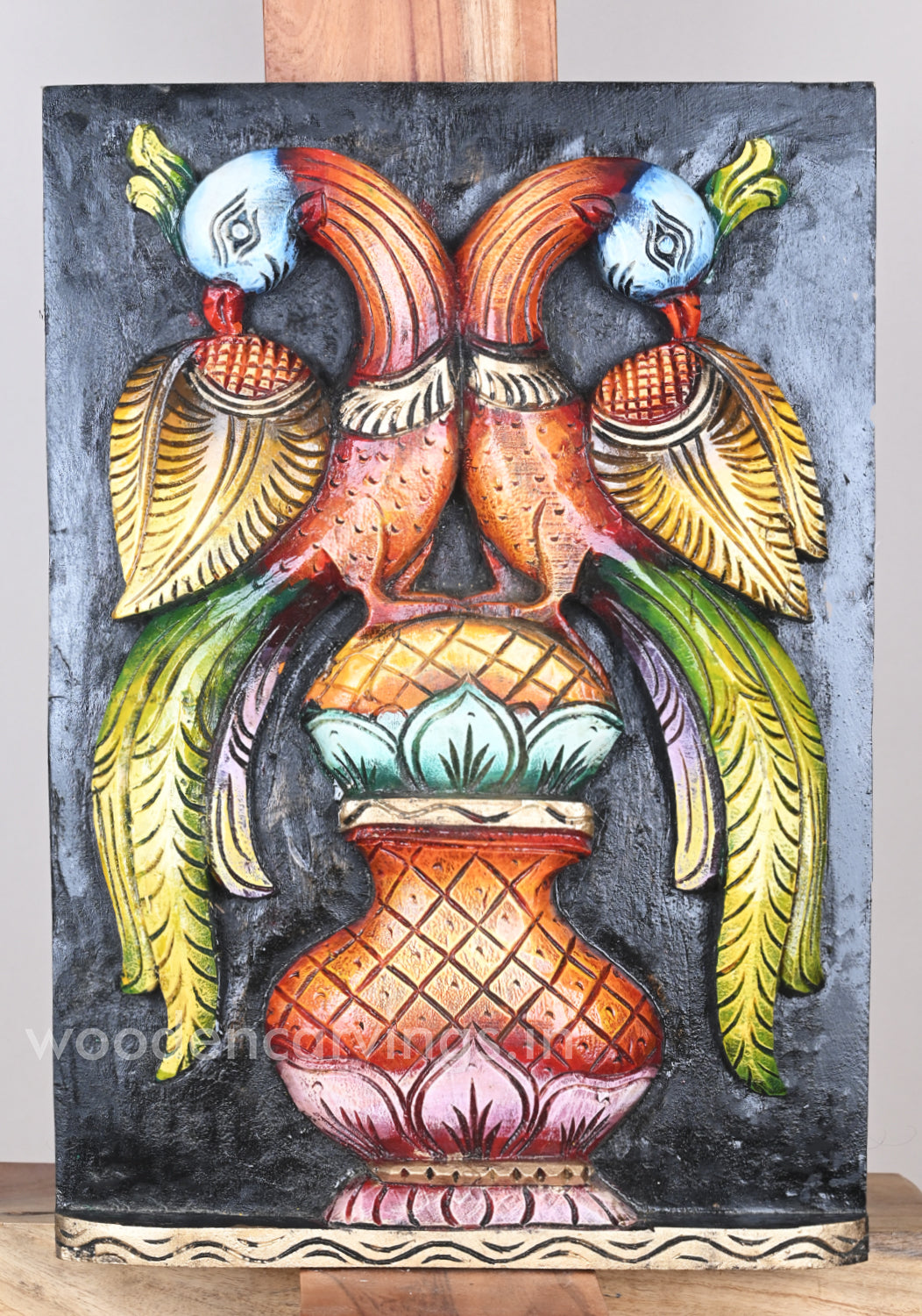 Wooden Standing Parrots 