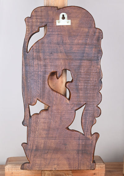 Mother Elephant Eating Trees with Baby Elephant Excellent Handmade Wall Mount 25"