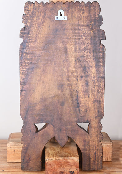 Gaja Ganesha Handmade Wooden Wax Brown Finishing Kavadi Wall Mount 24"