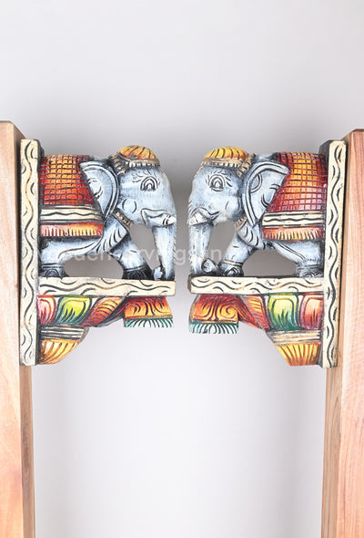 Home Vastu Grey Elephants Decor For Your Home Entrance Wooden Wall Brackets 12"