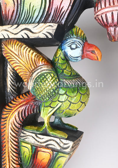 Realistic look Green Parrots Ready to Fly Wooden Coloured Wall Brackets 18"