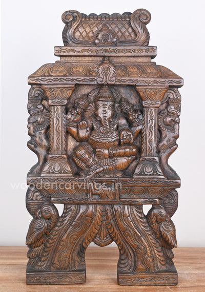 Decor your Home Entrance with Light Weight Ganesha Simply Seated on Lotus Kavadi 18"