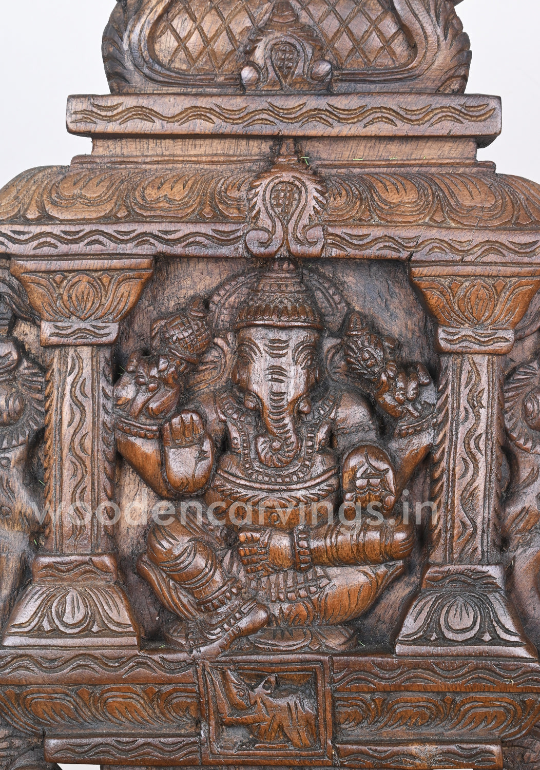 Decor your Home Entrance with Light Weight Ganesha Simply Seated on Lotus Kavadi 18"
