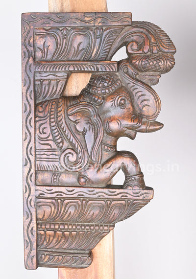 Handled Easy Light Weight Fine Finishing Upraised Elephants Wall Brackets 15"