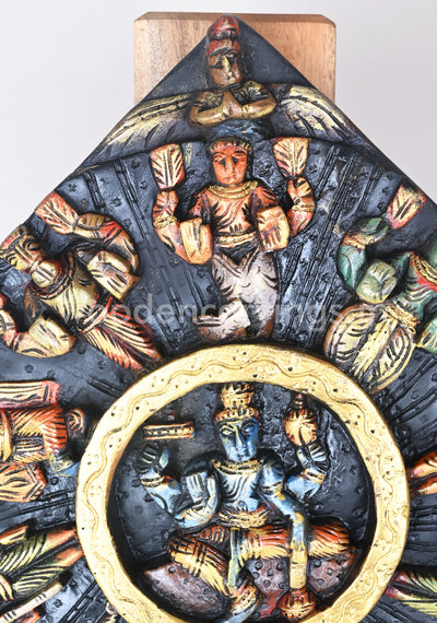 Unique Square Shaped Maha Vishnu Dasavatar Multicoloured Wall Mount 16"