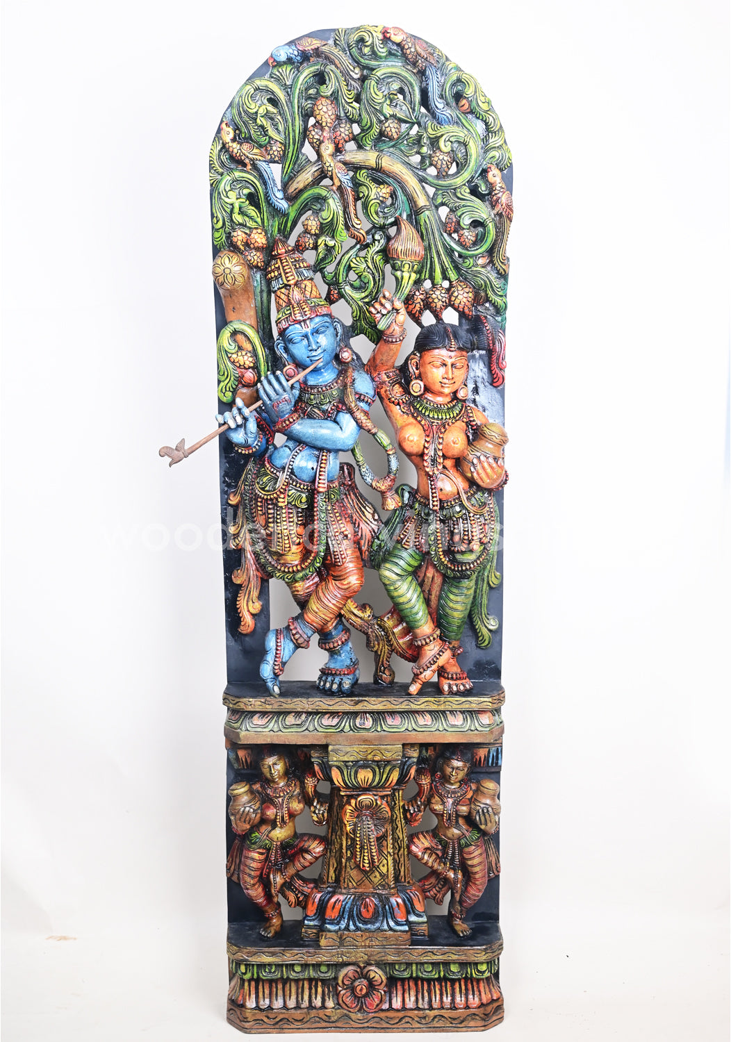 Excellent Art work of Radha Krishna Multicoloured Jali Work Wall Mount 61"