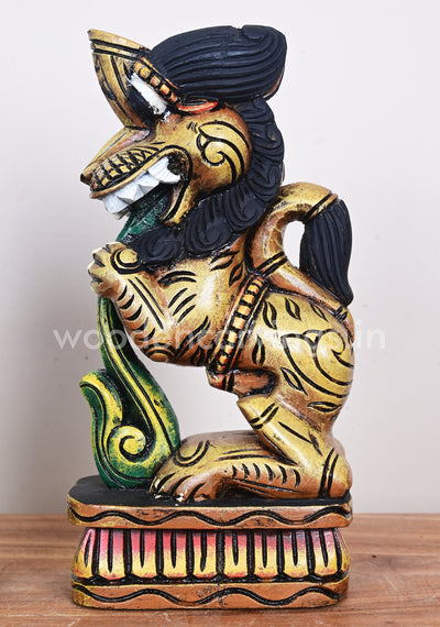 Yellow Yaazhi Paired Standing Multicoloured Wooden Wall Mounts 12"