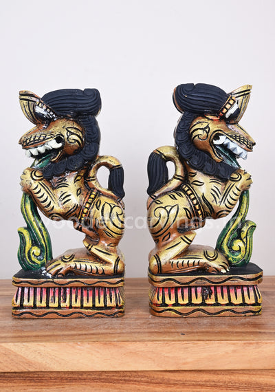 Yellow Yaazhi Paired Standing Multicoloured Wooden Wall Mounts 12"
