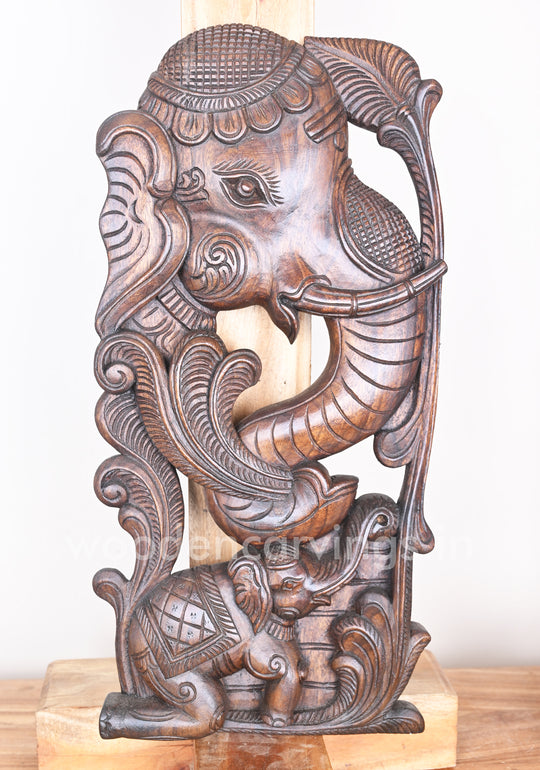 elephant wooden wall panel