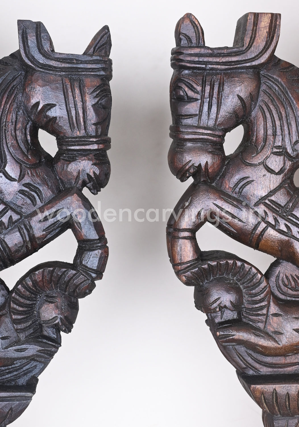Wooden Horse with Yaazhi Light Weight Wooden Entrance Decor Wall Brackets 13"