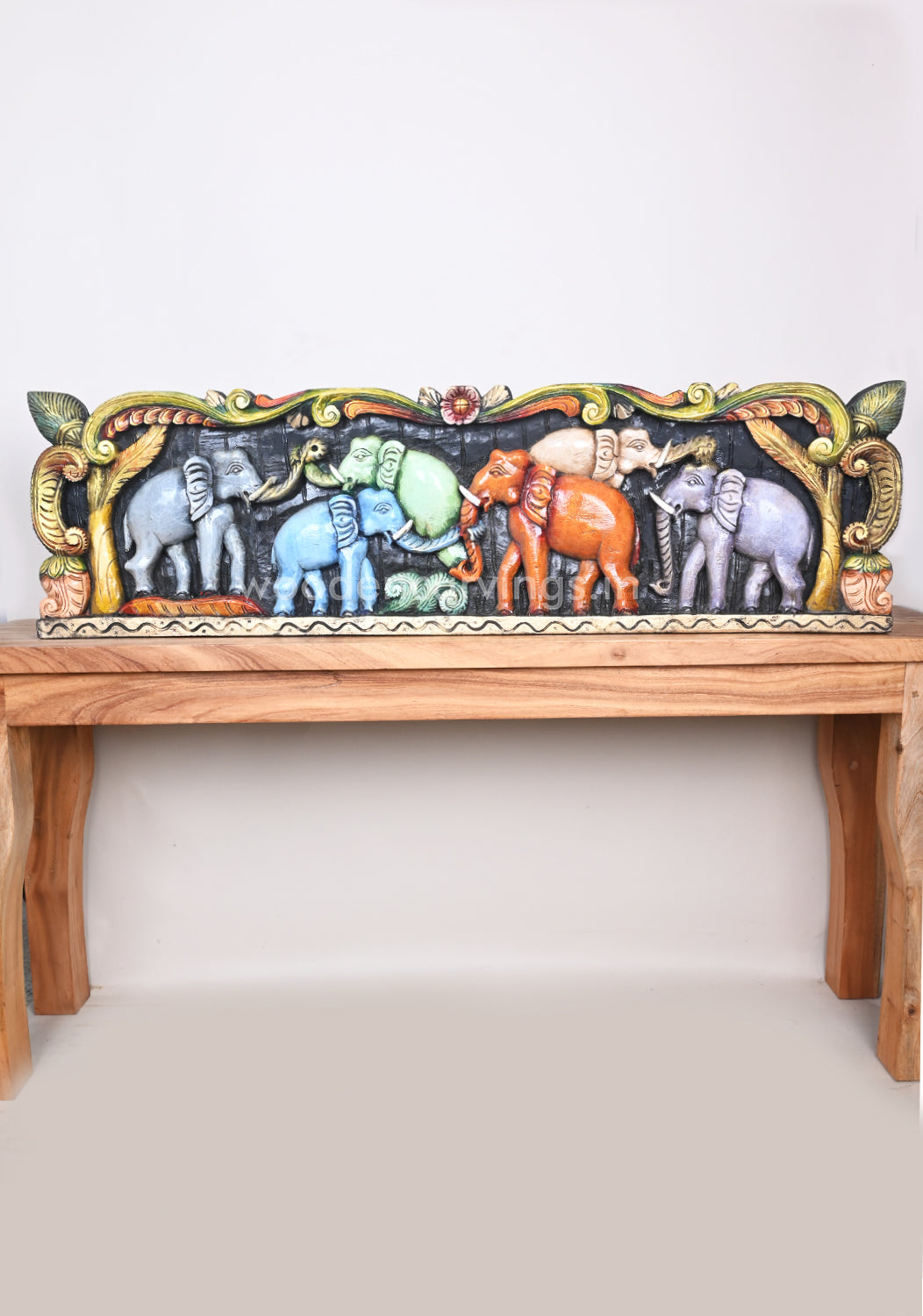Stunning Group of Elephants Multicoloured Wall Panel