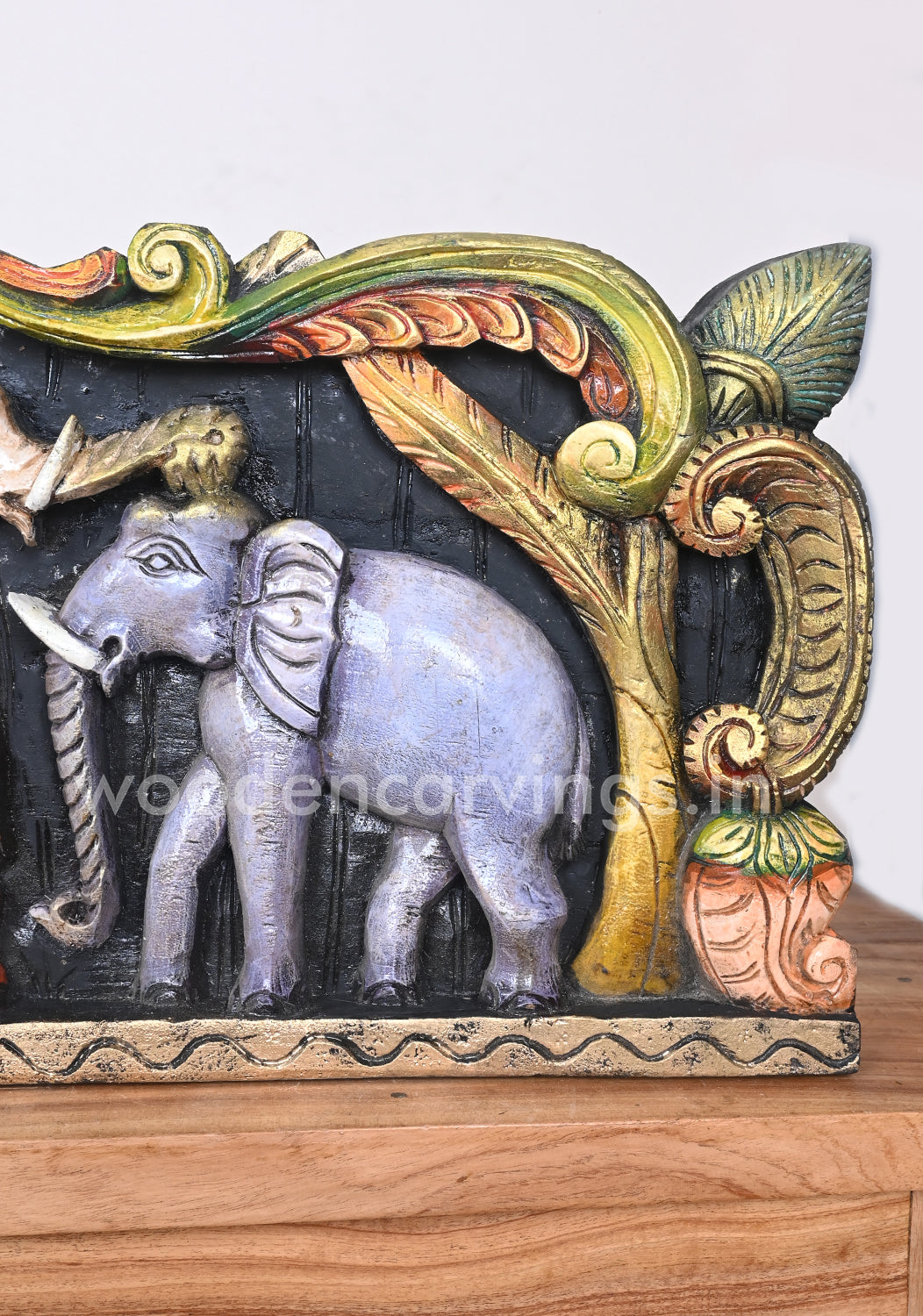 Art Work of Stunning Group of Elephants Multicoloured Wall Panel 42"