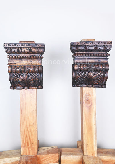 Wooden Paired Designer Wall Corbels Hooks Fixed Entrance Decor Wall Mount 12"