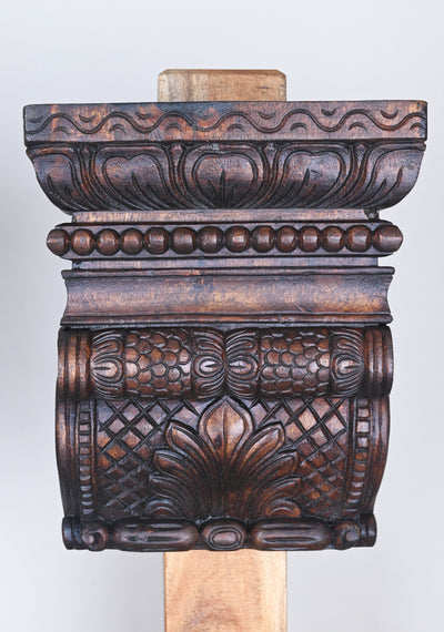 Wooden Paired Designer Wall Corbels Hooks Fixed Entrance Decor Wall Mount 12"