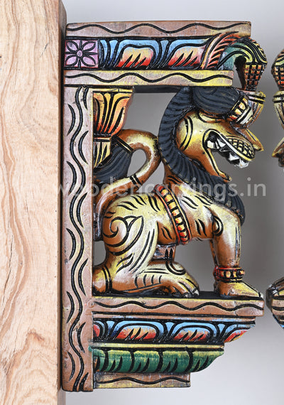 Light Yellow Yaazhi Standing on base Paired Wooden Wall Brackets 12.5"