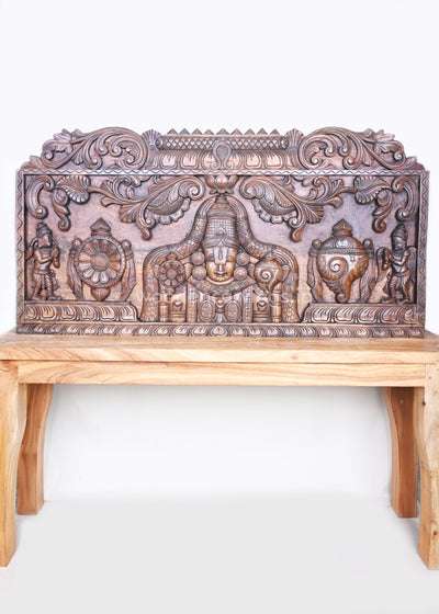 Mind Blowing Art Work of Wealthy Lord Balaji Wooden Decorative Hooks Fixed Wall Panel 48"