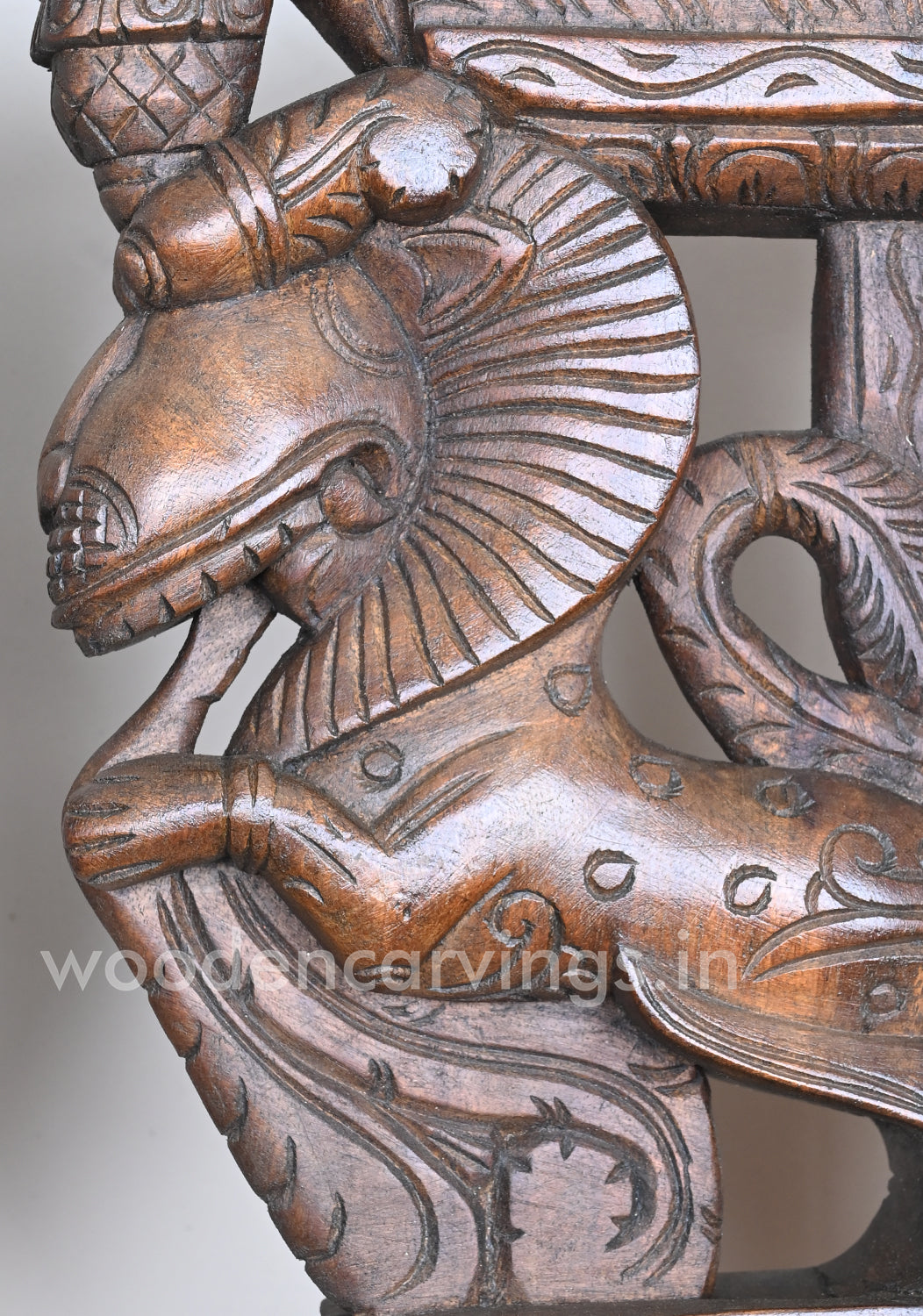 Handamde Ancient Animal Wooden Yaazhi Paired Wall Brackets 19"