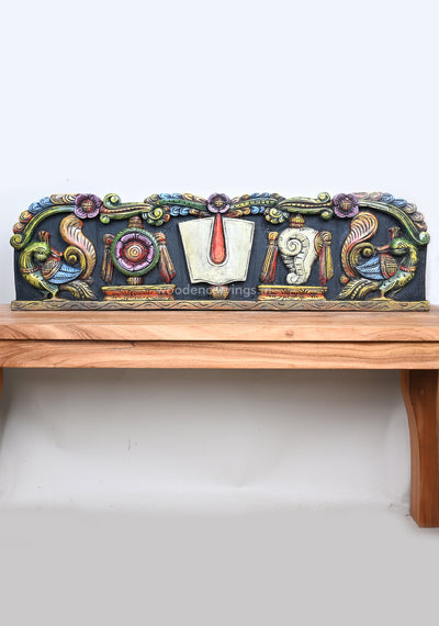 Thirunamam of Wealthy Lord Balaji with Chanku and Chakra Horizontal Panel 42"