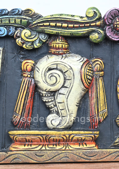 Thirunamam of Wealthy Lord Balaji with Chanku and Chakra Horizontal Panel 42"
