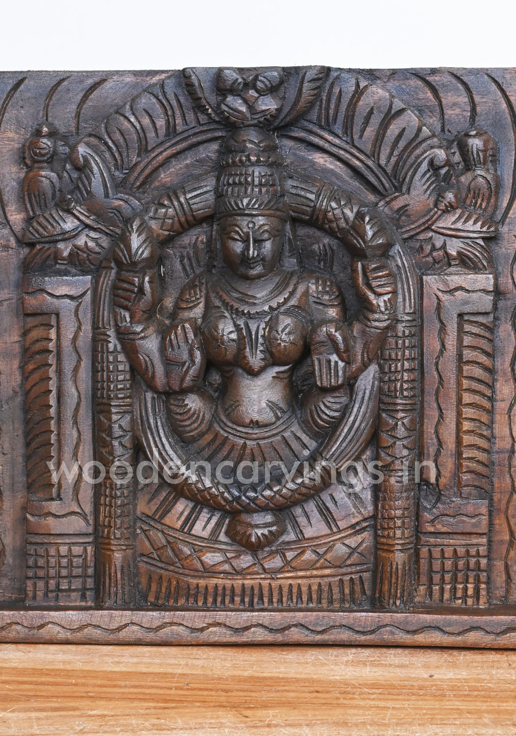 Balaji Standing With His Two Consorts and Chanku Nama Chakra Wall Panel 49"