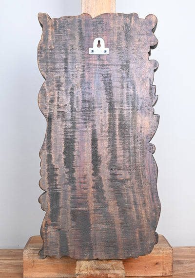Vertical Beautiful Handmade Work of Mother With Baby Elephant Wall Panel 24"